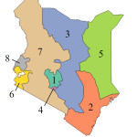 The 8 provinces of Kenya