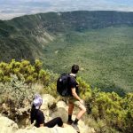Hikers on the Longonot trail